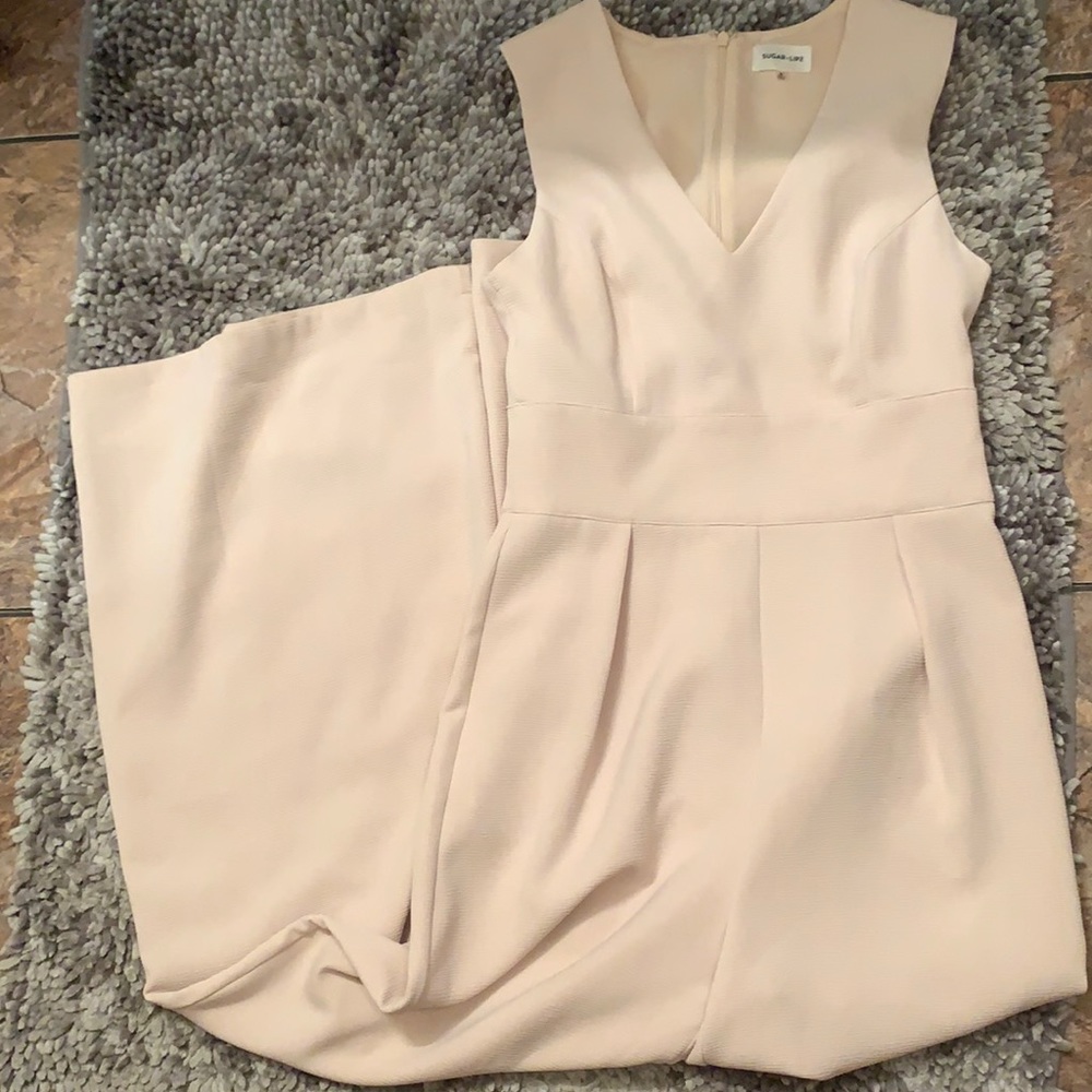 Beige full length jumpsuit